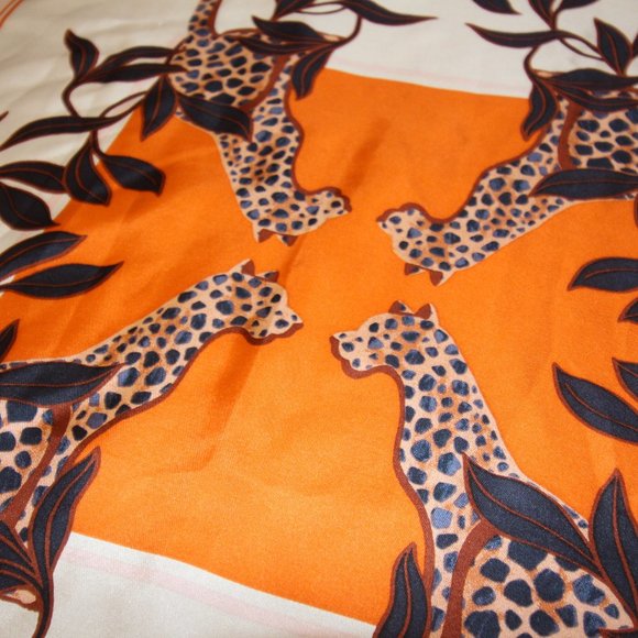 Ann Taylor 100% Silk Cheetah Square Scarf - Picture 4 of 6